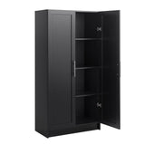 Prepac Elite Tall Storage Cabinet with Panel Doors - Black Prepac