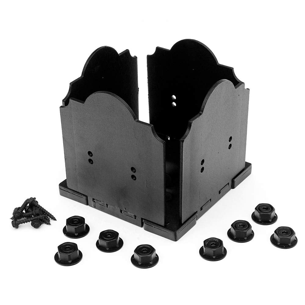 Ozco Building Products 56609 Laredo Sunset 8x8 Post Base Kit, (1 per Pack), Black Ozco Building Products