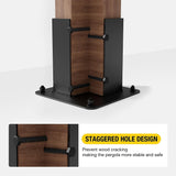 ZEKOO Pergola Brackets Kit 4x4 Gazebo Brackets Heavy Duty Black Powder-Coated 3-Way Right Angle Corner Brackets with Post Bases Pergola kit for Outdoor Pergola Gazebo Patio Garden ZEKOO