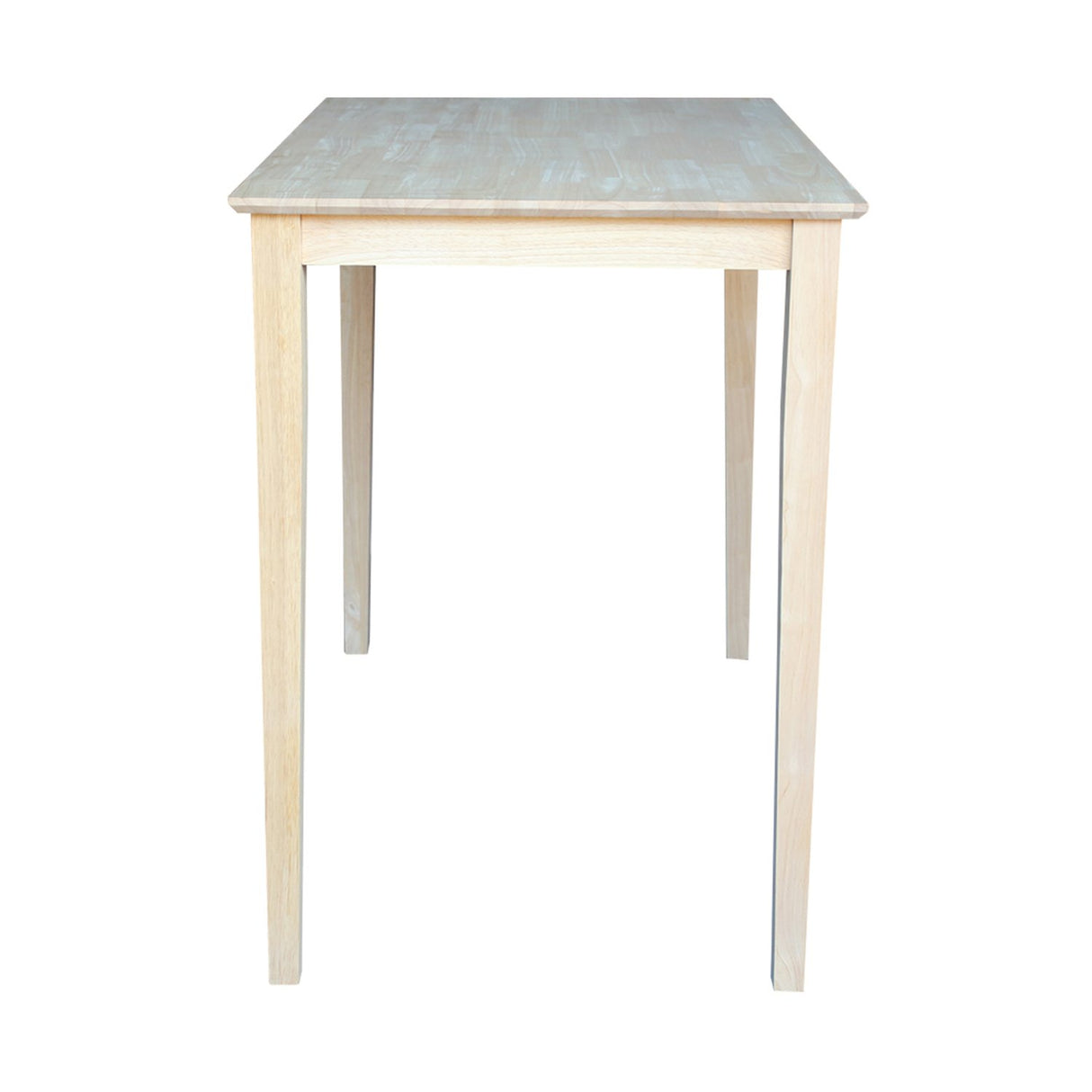 International Concepts Table Top Solid with Wood Bar Height Shaker Legs, 30 by 48-Inch, Unfinished IC International Concepts