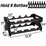 Pumtus 2-Tier Wine Rack, 8 Bottles Wood Countertop Wine Storage Shelf, Tabletop Freestanding Wine Organizer, Space Saving Wine Display Stand, Wine Holder for Cabinet, Pantry, Bar, Kitchen, Cellar Pumtus