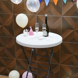 Cocktail Table 28in Portable Folding Bar Height Table, Compact Round High Top Plastic & Steel Bistro with Removable Legs, for Indoor Outdoor RV Patio Catering Parties Commercial Events pollilar