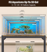 AnBaiMei 20-30 Gallon Aquarium Stand, Metal Fish Tank Stand with Adjustable 3-Tier Storage Shelf, Heavy Duty Reptile Breeder Turtle Tank Terrarium Rack Table for Home Office, 30" L x 12" W x 32.2" H, Black AnBaiMei
