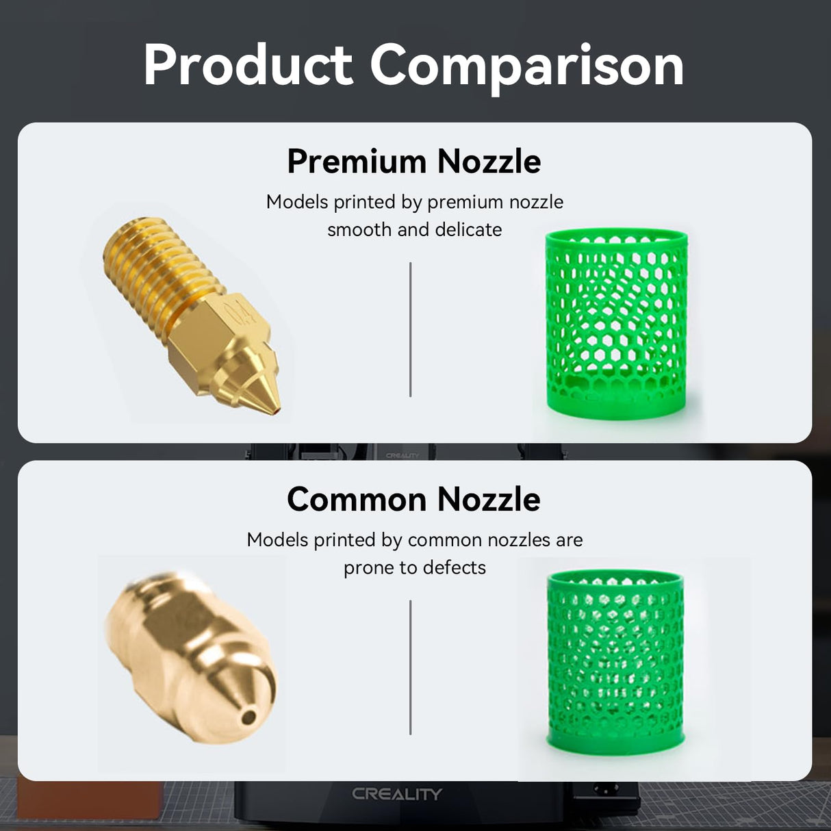 Creality Official Ender 3 V3 SE Nozzle, 5 Pcs 0.4mm High Speed M6 Extruder Nozzles, 3D Printer Brass High Temperature Wear Resistant Nozzle for Ender 5 S1, Ender 7 Creality
