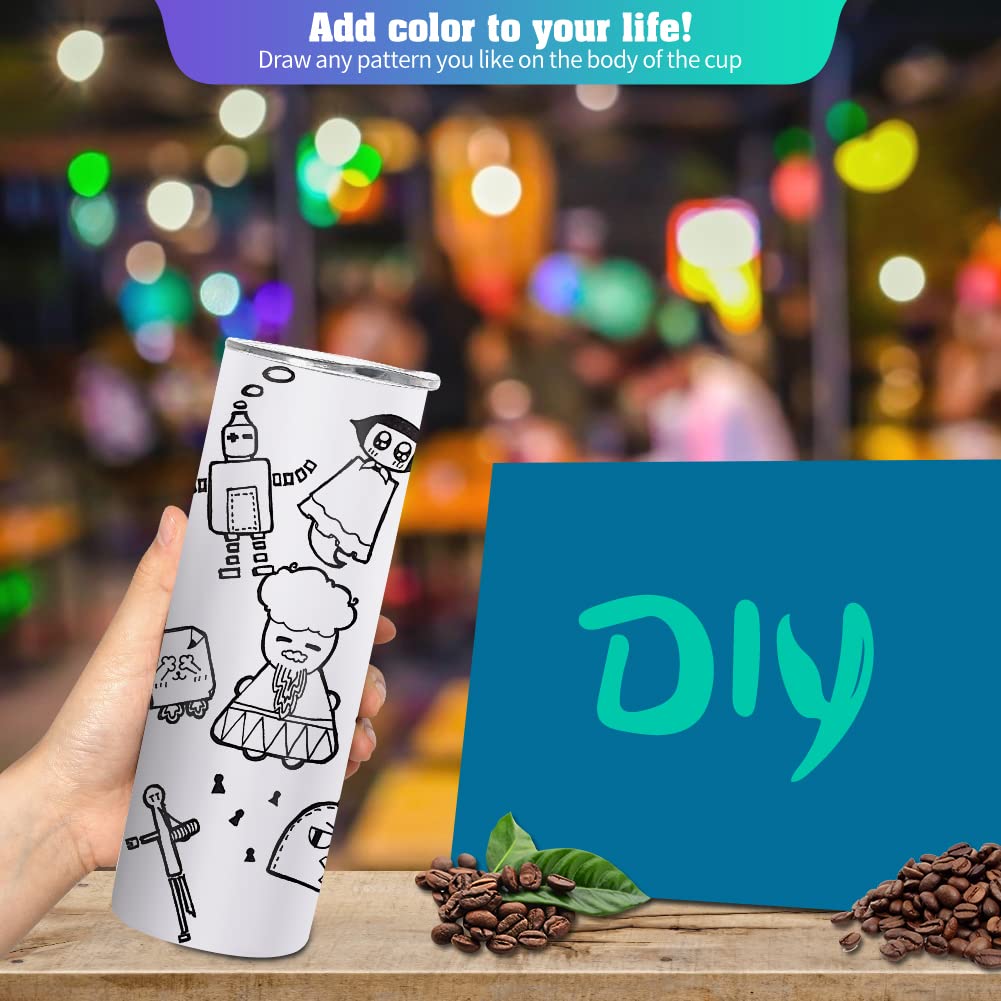 YOUKE OLA 10 Pack Sublimation Tumblers Bulk 30oz - Blanks Straight Skinny Tumbler White Stainless Steel Insulated Sublimation Tumblers Polymer Coating for Heat Transfer with Straws, Lids YOUKE OLA