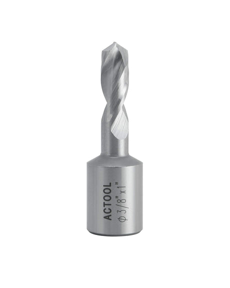 ACTOOL 3/8'' Diameter x 1'' Depth of Cut HSS Solid Drill with 3/4'' Weldon Shank, HSS Fully Ground Drill ACTOOL