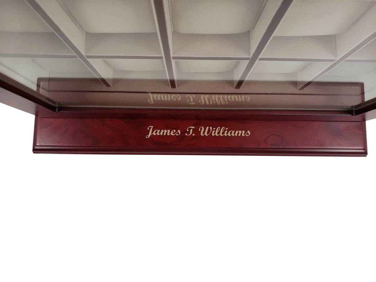 TimelyBuys 30 Piece Cherry Wood Personalized Watch Display Wall Hanging Case and Storage Organizer Box and Stand TimelyBuys