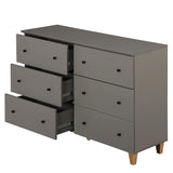 WAMPAT 12 Drawers Dresser Chest for Bedroom, 2-in-1 Modern Wood Closet Storage Organizer Furniture with Black Knobs & Solid Legs for Kids Room, Nursery, 94.4x15.3x32.4, Dark Grey WAMPAT