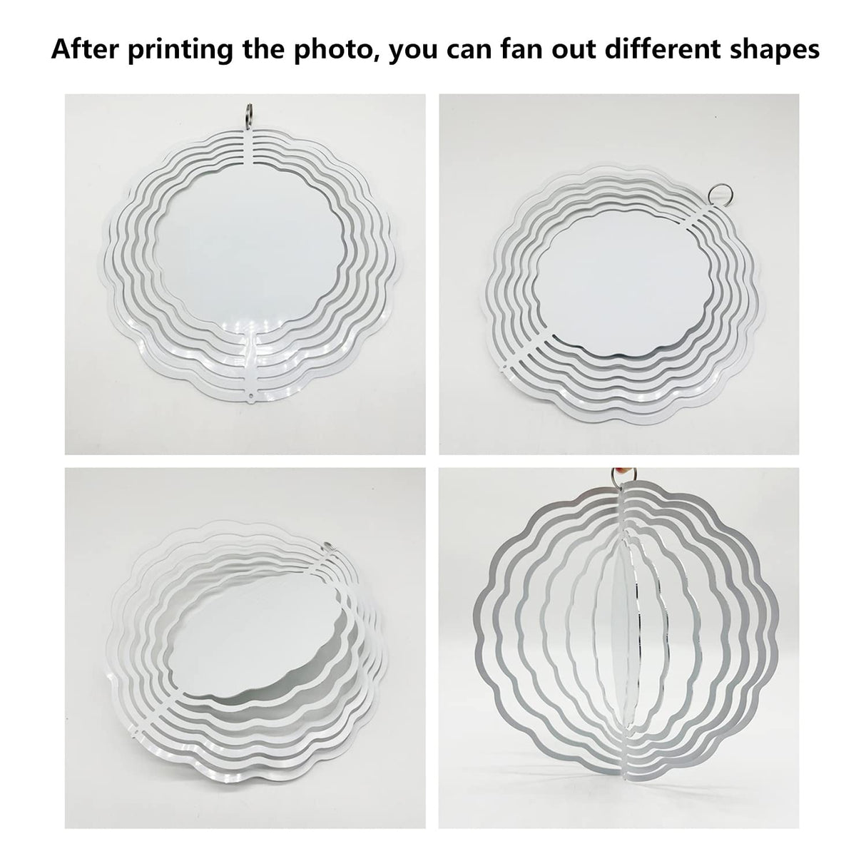 5 pcs 10 inch Sublimation Wind Spinner Blanks Round Sublimation Blanks Products Stainless Steel Metal Indoor Outdoor Garden Decoration for Heat Press Transfer Sublimation Blank Gift AiDiYGECO