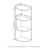 Furinno Pasir 3-Tier Corner Open Shelf Bookcase, White Furinno