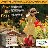 Wildlife World Interactive Wooden Bee House - Pollinator Bee Management System Wildlife World