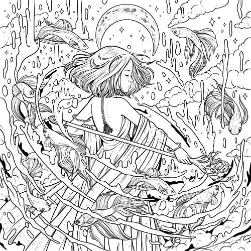 Mythographic Color and Discover: Cosmic Spirit: An Artist's Coloring Book of Tarot, Astrology, and Mystical Symbols WoodArtSupply