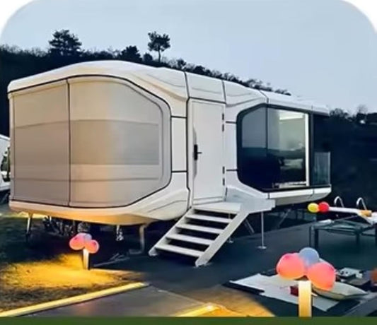 Tiny Prefab House. Container Movable House. Solar Powered Mobile Container House Modular Guest House. 2 Spacious Bedroom + Luxury Shower Bathroom+Kitchen Space (40Ft) - WoodArtSupply