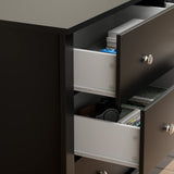 JUMMICO 6 Drawer Double Dresser for Bedroom, Industrial Wood Dresser Modern 6 Chest of Deep Drawers, Wide Storage Organizer Cabinet for Living Room (Black) JUMMICO