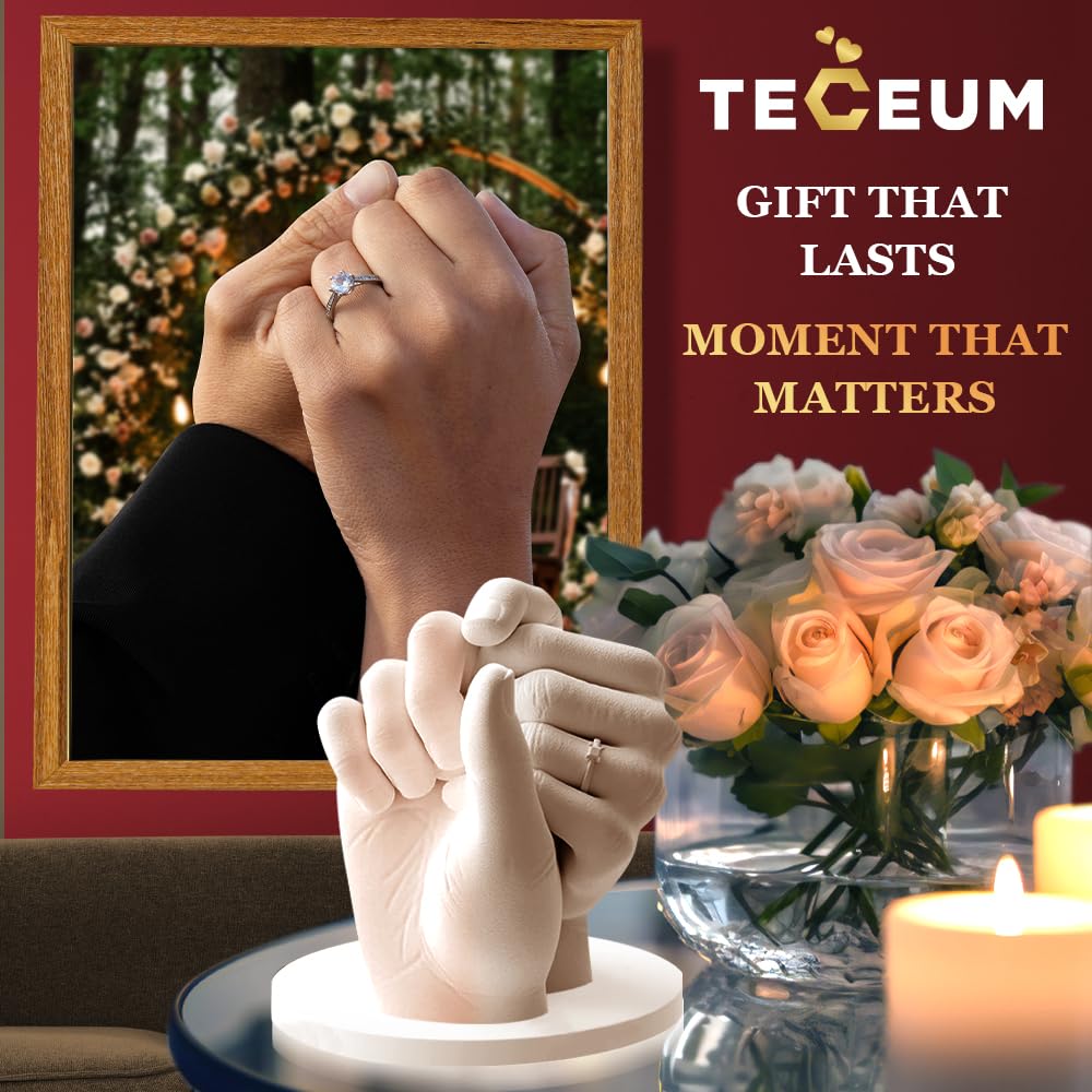 TECEUM Hand Casting Kit – Unique Gift for Babies & Adults – Ideal DIY Gift for Your Loved Ones, Couples, Family – For Wedding, Anniversary, Baby Shower, Mother’s Day, Christmas – Romantic Gifts – Kit1 TECEUM