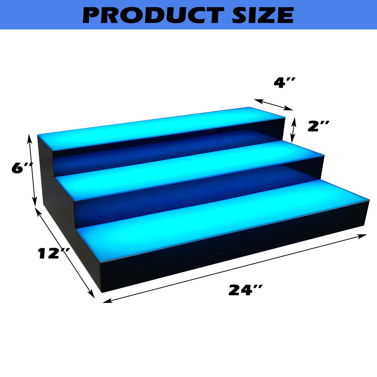 Royxen LED Lighted Liquor Bottle Shelf 3 Tier, 24 Inch Bar Shelf with Remote, Bottle Stand Multicolor Lighting Modes for Bars Royxen