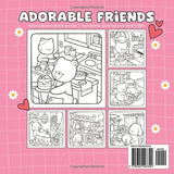 Adorable Friends: Cute & Simple Coloring Book for Adults & Kids WoodArtSupply