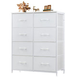 Atilioo Dresser for Bedroom with 8 Drawers, Anti-Tip Tall Fabric Chests Storage Organizer Tower Furniture with Wooden Top Metal Frame for Clothes, Closet, Living Room, Hallway, Entryway Atilioo
