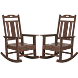 nalone Outdoor Rocking Chairs Set of 2, Oversized Porch Rocker Chair for Adult, All-Weather Resistant Patio Rocking Chair for Garden Lawn (Brown) nalone