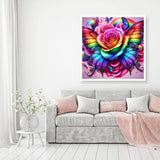 MOMDEDP Butterfly Diamond Art Kits for Adults Beginners, Flower Diamond Painting Kits for Adults, DIY 5D Butterfly Flower Gem Art, Flower Butterfly Diamond Dots for Adults for Home Decor 12x12 inch MOMDEDP