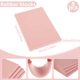 DIRBUY 10 Pack Rubber Stamp Making Kit - Block Printing Kit，Linoleum Carving Tools with 8 Type Blades, 8 Pcs Pink Rubber Carving Block and Rubber Brayer Roller DIRBUY