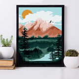 LWZAYS Paint by Number for Adults,Landscape Lake Mountain Paint by Numbers,Without Frame DIY Oil Painting Acrylic Paints for Wall Art（6 Pack 8X12 Inch LWZAYS