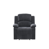 Relax-A-Lounger Drew 34.75" Manual Pull Handle Recliner, Modern Overstuffed, Pocket Coil Comfort, Soft Microfiber Fabric, Java Relax-A-Lounger