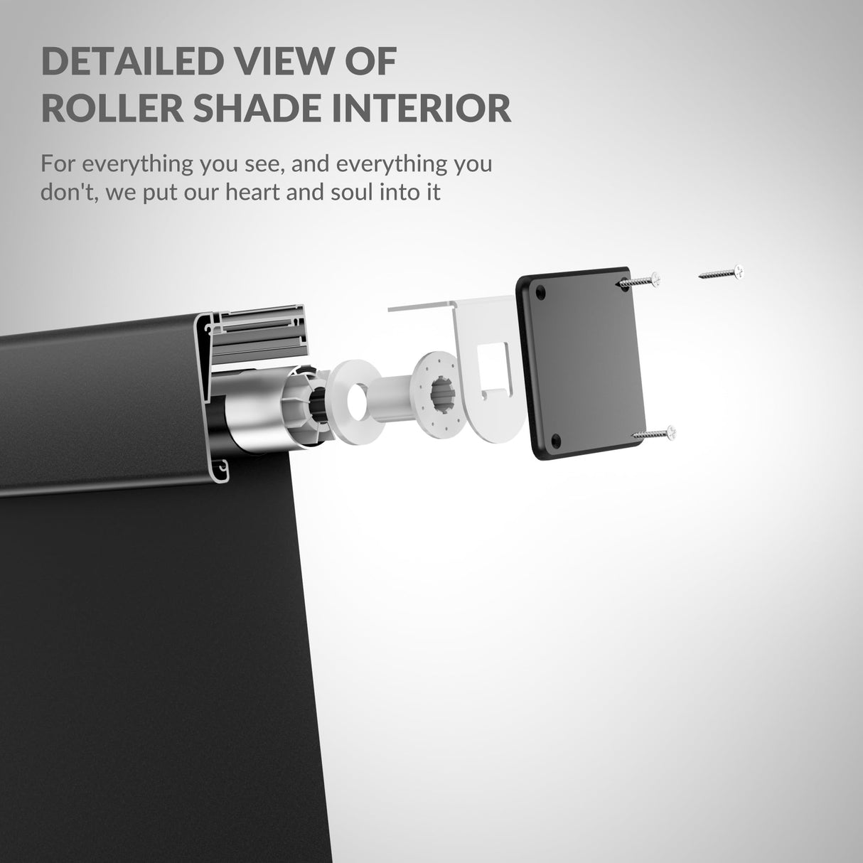 Boolegon Blackout Cordless Roller Shades, Window Blind with Thermal Insulated, UV Protection Fabric, Free-Stop System Roller Blind for Home, Office, Black, Custom Size Boolegon