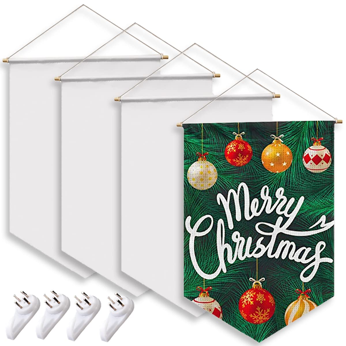 Sublimation Blank Custom Banner, Wall Display Waterproof Canvas Banner, Sublimation Transfer Heat Press Printing Crafts. (4 Pcs) KKSUBCA