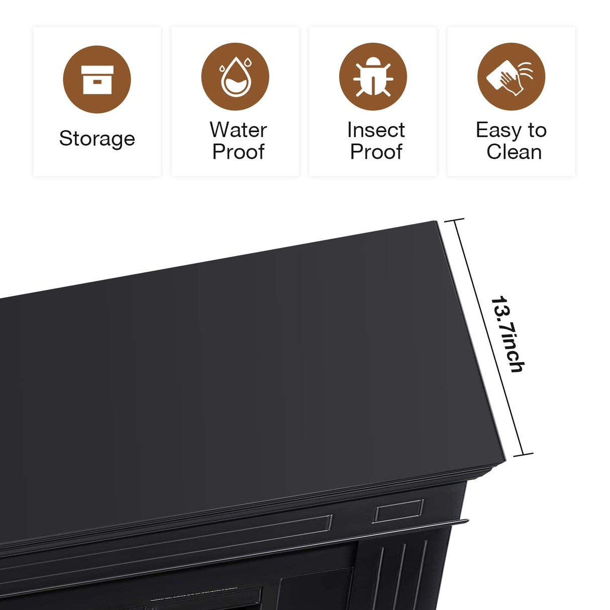 Cowsar 44" Electric Fireplace with Mantel Package Free-Standing Fireplace Heater, Wooden Surround Firebox with Log, Remote Control, 750-1500W, Black COWSAR