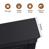 Cowsar 44" Electric Fireplace with Mantel Package Free-Standing Fireplace Heater, Wooden Surround Firebox with Log, Remote Control, 750-1500W, Black COWSAR