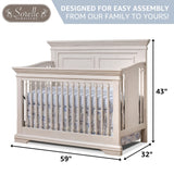 Sorelle Furniture Portofino Crib,Classic 4-In-1 Convertible Crib,Brushed Ivory Crib Made of Wood,Non-Toxic Finish, Wooden Baby Bed,Toddler Bed,Child’s Daybed and Full-Size Bed-Ivory SORELLE FURNITURE