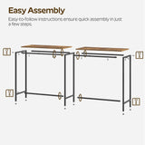 YATINEY 63" Long Bar Table, Counter Bar Height Table, High Top Table, Rectangular Hightop Table, Bar Pub Table, for Kitchen, Living Room, Dining Table, Entryway, Rustic Brown and Black BT06BR YATINEY