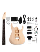 Fistrock DIY Electric Guitar Kit Beginner Kit 6 String Right Handed with Basswood Body Hard Maple Neck Poplar Laminated Fingerboard Black Hardware Build Your Own Guitar JS Series. Fistrock