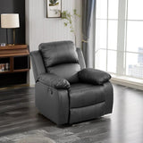 Caberryne Leather Recliner Chair for Living Room Furniture Set, Black Leather Reclining Chair for Small Space/RV, Wall Hugger Recliner/Home Theater Chairs for House/Office Caberryne