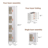 CXCJAI Slim Multi-Functional Storage Cabinet with Adjustable Shelves CXCJAI