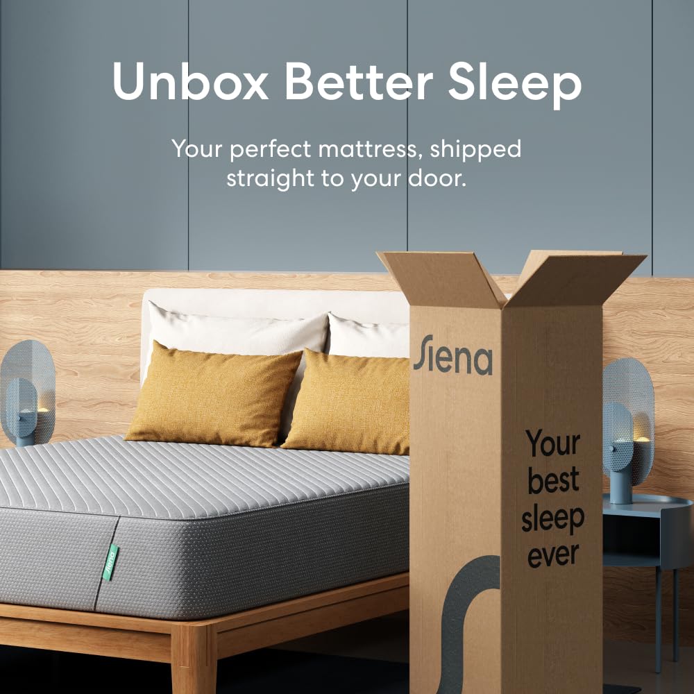 Siena 10” Queen Gel Memory Foam Mattress - Medium Firm - 180 Night Trial - Premium Pressure-Relieving Layers - 10 Year Warranty - Mattress in a Box - CertiPUR-US Certified Siena