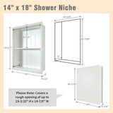 Nalwort 14" x 18" Recessed Medicine Cabinet, 2-Tier Wall Niche for Bathroom, Bedroom, Living Room, Kitchen, White, Solid Wood Wall Medicine Cabinet Nalwort