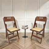 Wood Folding Chair with Padded Seat, Comfortable, and Durable Foldable Chairs for Weddings, Banquets, and Events, 1,000-lb. Static Weight Capacity, (Set of 2, High-Back Fruitwood) FeliChair