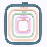 Pllieay 5 Pieces 5 Sizes Square Embroidery Hoops, ABS Plastic Embroidery Hoops for DIY Embroidery Craft Pllieay