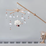 Baby Mobile Kit Frame DIY for Crib Decorative Natural Wooden Wind Chime Equipment Hanger for Infant Boy Girl Home Nursery Creative Craft Wall Balcony Hanging Toy Bell Accessories Bedroom Ceiling Decor Marsrut