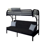 simple relax Metal Twin XL Over Queen Futon Bunk Bed in Black simple relax