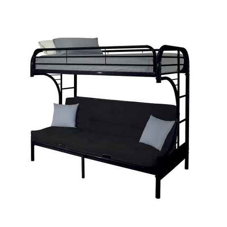 simple relax Metal Twin XL Over Queen Futon Bunk Bed in Black simple relax