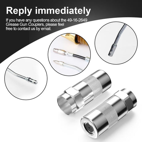 49-16-2649 Grease Gun Couplers, Replacement for Milwaukee Grease Gun Tips, Fits M18 and M12 Grease Gun, High Pressure Grease Couplers - 4 PCS Popbee