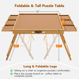 27.7" H Tall Puzzle Table with 6 Drawers, 1500 Pieces Jigsaw Puzzle Board with Folding Legs & Protective Cover - 34" x 26" Portable Table for Adults upvercy
