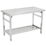 Stainless Steel Workbench for Prep & Work, 47" X 24" Folding Work Table Kitchen Prep Table, Metal Camping Table, Commercial Heavy Duty Table with Undershelf for Home and Restaurant Fashionwu