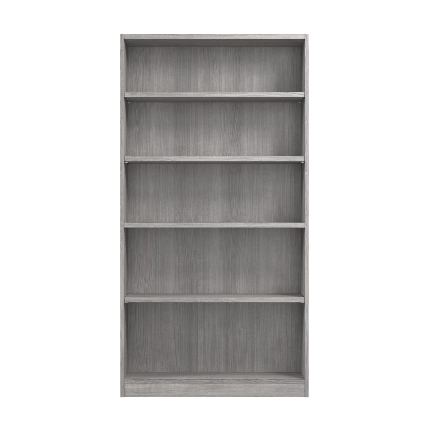 Bush Furniture Universal 5 Shelf Bookcase in Platinum Gray - Versatile Vertical Storage for Home Office or Living Room - WoodArtSupply