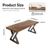 SXXjiaju Solid Wood Computer Desk-55 inch Industrial Natural Wood Office Desk,Heavy Duty Real Wood Study Table,Solid Wooden and Metal Modern Simple SXXjiaju