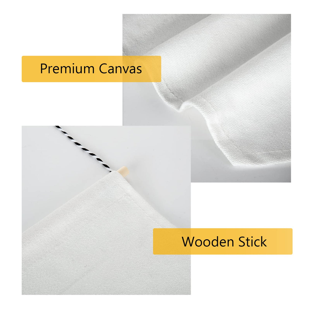 FVIEXE 8PCS Canvas Banner Blank, White Canvas Banners with Wooden Dowel, Enamel Pin Wall Display Banner Holder for Enamel Pins Lapels Badges Buttons Patches Collection, 26 x 30cm FVIEXE