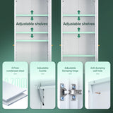 IRONMIX 70.87 Inch Tall White Enclosed Bookshelf with Acrylic Door and Adjustable Shelves IRONMIX